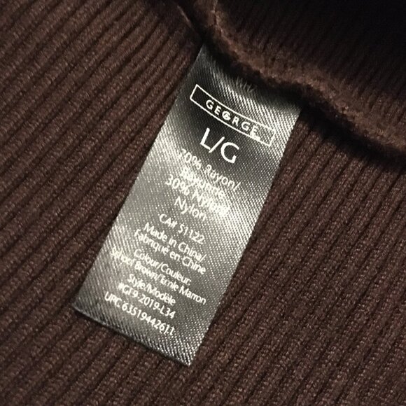 Brown Cowl Neck Ribbed Waist Short Sleeve Sweater - Picture 10 of 16